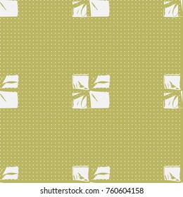 Winter Seamless Pattern with Christmas Gift Boxes. Wrapped Boxes with Stripes and Bows Flat Vector on Color Background for Gift Wrapping Paper, Christmas Greeting Card, Invitations