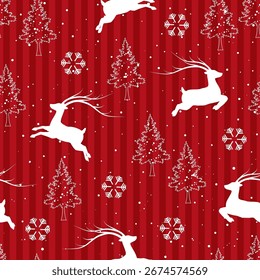 Winter seamless pattern for Christmas or New Year decorative,fabric,textile or wrapping paper,vector illustration