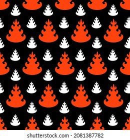 Winter seamless pattern with Christmas tree, cute decoration for textiles and packaging design