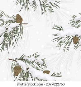 Winter seamless pattern. Christmas tree. Vector design template.