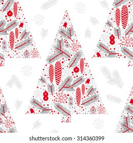 winter seamless pattern, Christmas tree