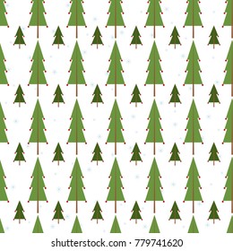 Winter seamless pattern with Christmas tree and snow. Merry Christmas and Happy New Year. Seamless Vector Pattern. Vector background