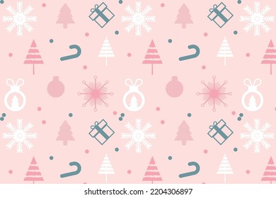 Winter seamless pattern with christmas trees, spruce woods on white background. Surface design for wrapping, giftwrap, textile, fabric, paperand scrapbook
