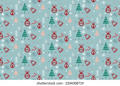 Winter seamless pattern with christmas trees, spruce woods on white background. Surface design for wrapping, giftwrap, textile, fabric, paperand scrapbook