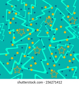 Winter seamless pattern with Christmas trees and snow