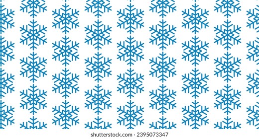 Winter seamless pattern with colorful snowflakes on white background. Vector illustration for fabric, textile wallpaper, posters, gift wrapping paper. Christmas vector illustration. 