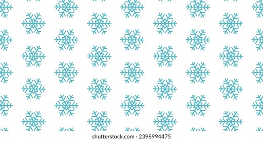 Winter seamless pattern with colorful snowflakes on white background. Vector illustration for fabric, textile wallpaper, posters, gift wrapping paper. Christmas vector illustration. 