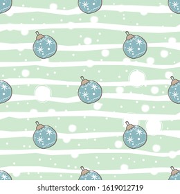 Winter Seamless Pattern with festive ornaments. Hand Drawn Scandinavian Style. Vector Illustration