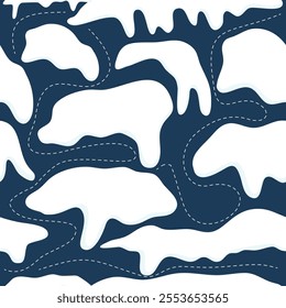 Winter Seamless Pattern with Festive Snowflakes and Cozy Seasonal Elements
