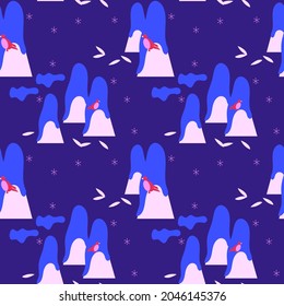 winter seamless pattern flat color