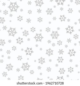 El invierno es fluido con copos de nieve grises sobre fondo blanco. Ilustración vectorial para tela, papel de pared textil, carteles, papel de envoltura de regalo. Ilustración vectorial de Navidad. Cae la nieve.