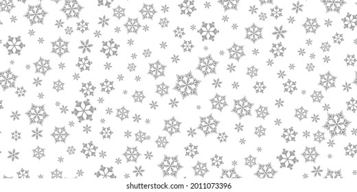 El invierno es fluido con copos de nieve grises sobre fondo blanco. Ilustración vectorial para tela, papel de pared textil, carteles, papel de envoltura de regalo. Ilustración vectorial de Navidad. Cae la nieve.