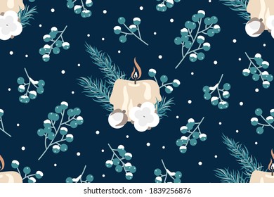 Winternahtloses Muster. Feiertage. Weihnachtskonzept.