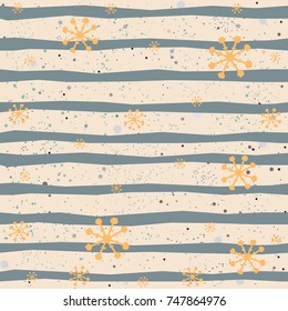 Winter Seamless Pattern on dotted background. Modern Design. Hand Drawn Design. Great for wall art design, gift paper, wrapping, fabric, textile, etc. Vector Illustration.