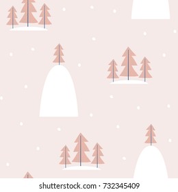 Winter seamless pattern. Pastel colors.