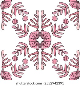 Winter seamless pattern with pink snowflakes, design elements. New Year  pattern for invitations, cards, print, gift wrap, manufacturing, textile, fabric, wallpapers