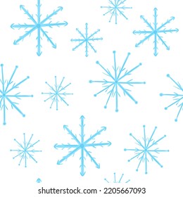 Winter seamless pattern with snowflake