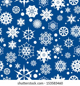 Winter seamless pattern with snowflakes