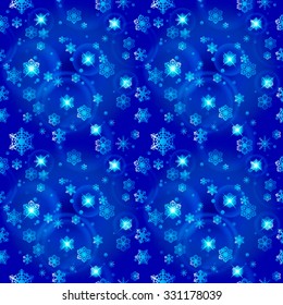 Winter seamless pattern with snowflakes. 