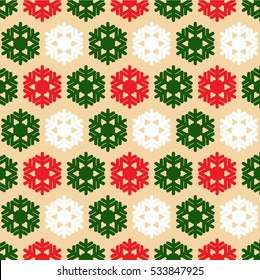 Winter seamless pattern with snowflakes