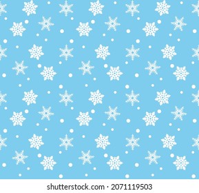 Winternahtloses Muster. Schneeflocken, Hintergrund. Design für Kissen, Druck, Mode, Kleidung, Stoff, Geschenkverpackung. Vektor.