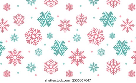 Winter seamless pattern. Snowflakes background. design for pillow, print, fashion, clothing, fabric, gift wrap. vector.