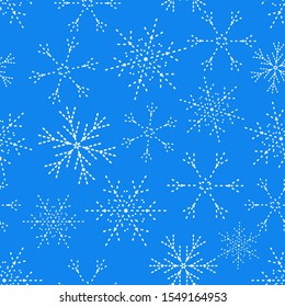 Winter seamless pattern with snowflakes. Christmas background. Vector illustration.
