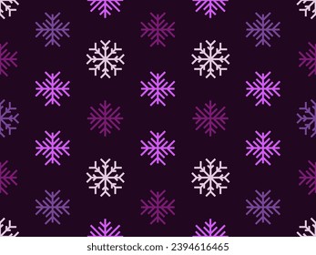 Winter seamless pattern with snowflakes. Christmas and New Year background with geometric snowflakes of different shapes. Design for wallpaper, banners and posters. Vector illustration