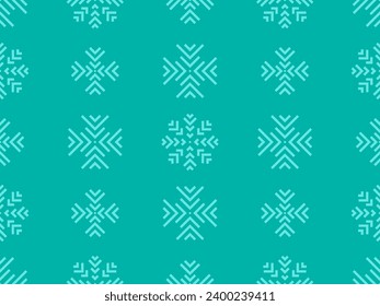 Winter seamless pattern with snowflakes. Christmas and New Year background with geometric snowflakes of different shapes. Design for wallpaper, banners and posters. Vector illustration