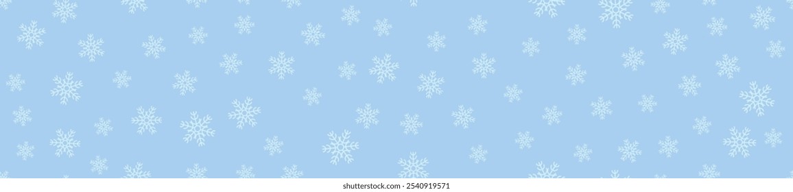 Winter nahtloses Muster mit Schneeflocken. Weihnachtsdekoration mit Schneeflocken fallen. Vektorgrafik