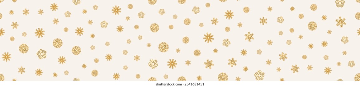 Patrón de invierno sin fisuras con copos de nieve. Decoración de Navidad con copos de nieve cayendo. Ilustración vectorial