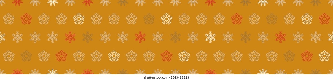 Winter seamless pattern with snowflakes. Christmas decoration with snowflakes falling. Vector illustration
