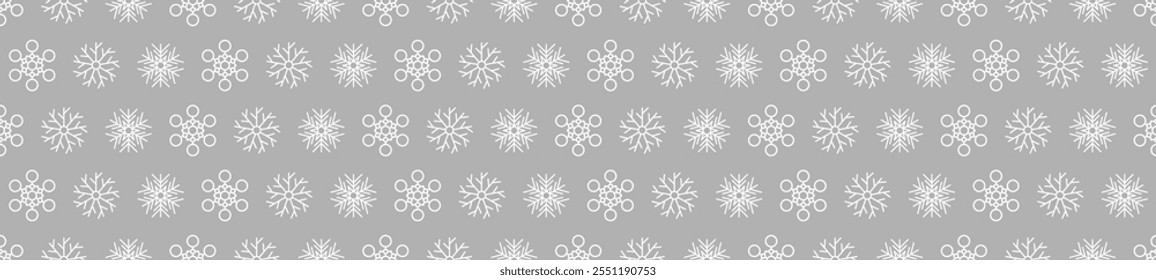 Winter nahtloses Muster mit Schneeflocken. Weihnachtsdekoration mit Schneeflocken fallen. Vektorgrafik