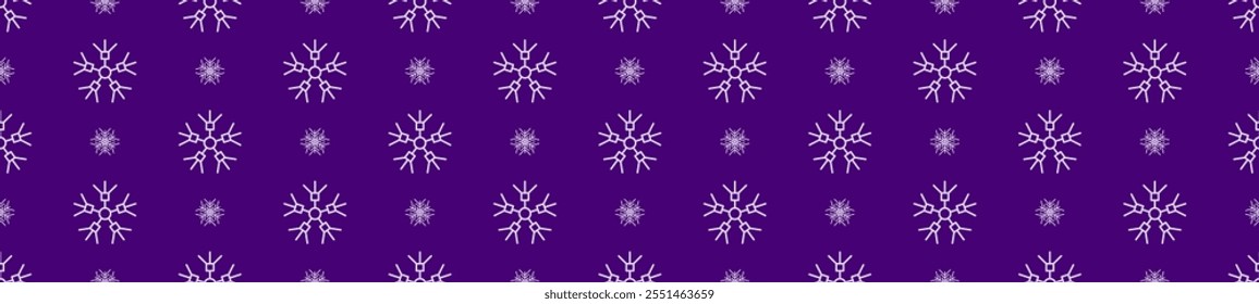 Winter seamless pattern with snowflakes. Christmas decoration with snowflakes falling. Vector illustration