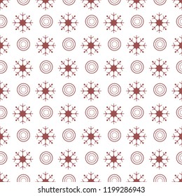 Winter seamless pattern with  snowflakes and circles. Design for banner, poster or print.