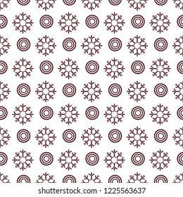 Winter seamless pattern with  snowflakes and circles. Design for banner, poster or print.