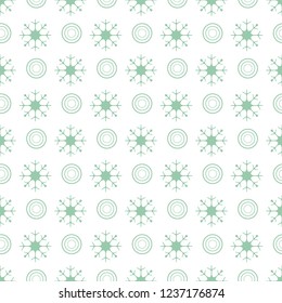 Winter seamless pattern with  snowflakes and circles. Design for banner, poster or print.