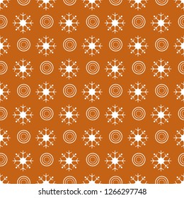 Winter seamless pattern with  snowflakes and circles. Design for banner, poster or print.