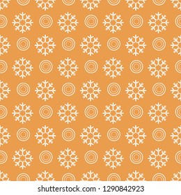 Winter seamless pattern with  snowflakes and circles. Design for banner, poster or print.