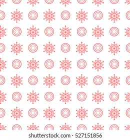 Winter seamless pattern with  snowflakes and circles. Design for banner, flyer, poster or print.