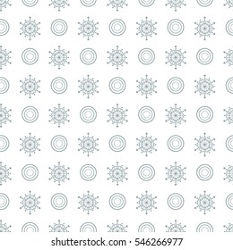 Winter seamless pattern with  snowflakes and circles. Design for banner, flyer, poster or print.