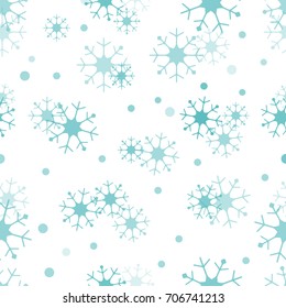 Winter seamless pattern with snowflakes. Design for postcard, poster or print.
