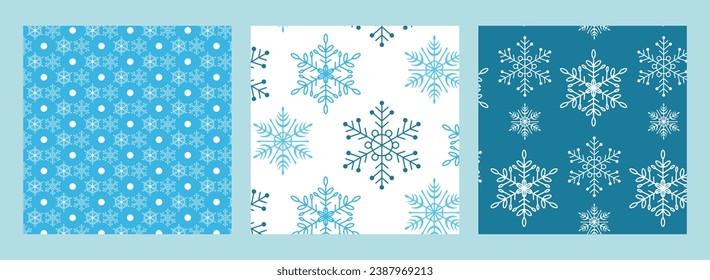 Winter seamless pattern with snowflakes. Seamless holiday patterns. Vector
