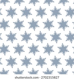 Winter seamless pattern with snowflakes, holiday background. Vector illustration for fabric, textile wallpaper, posters, gift wrapping paper. Christmas vector illustration. Falling snow.