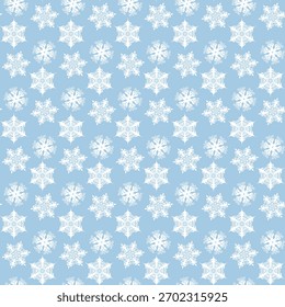 Winter seamless pattern with snowflakes, holiday background. Vector illustration for fabric, textile wallpaper, posters, gift wrapping paper. Christmas vector illustration. Falling snow.