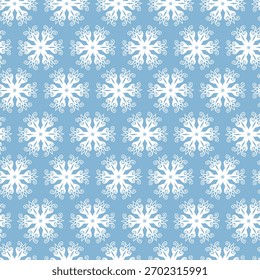 Winter seamless pattern with snowflakes, holiday background. Vector illustration for fabric, textile wallpaper, posters, gift wrapping paper. Christmas vector illustration. Falling snow.