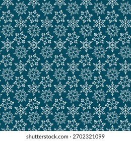 Winter seamless pattern with snowflakes, holiday background. Vector illustration for fabric, textile wallpaper, posters, gift wrapping paper. Christmas vector illustration. Falling snow.