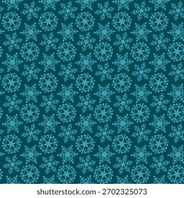 Winter seamless pattern with snowflakes, holiday background. Vector illustration for fabric, textile wallpaper, posters, gift wrapping paper. Christmas vector illustration. Falling snow.