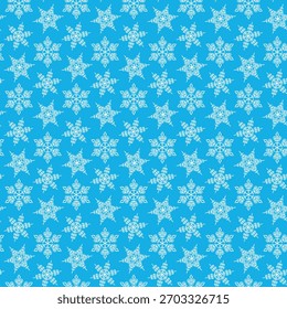Winter seamless pattern with snowflakes, holiday background. Vector illustration for fabric, textile wallpaper, posters, gift wrapping paper. Christmas vector illustration. Falling snow.