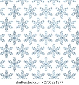 Invierno sin patrón con copos de nieve, fondo de vacaciones. Ilustración vectorial para tela, Fondo de pantalla textil, carteles, papel de regalo. Ilustración vectorial de Navidades. Cayendo nieve.